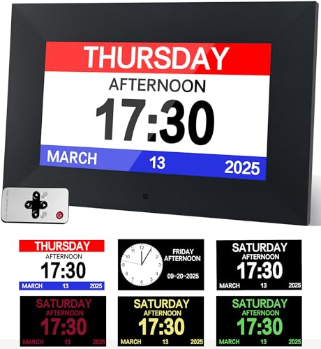 TIXINPO 7" Digital Alarm Clock for Seniors, Dementia Clock with