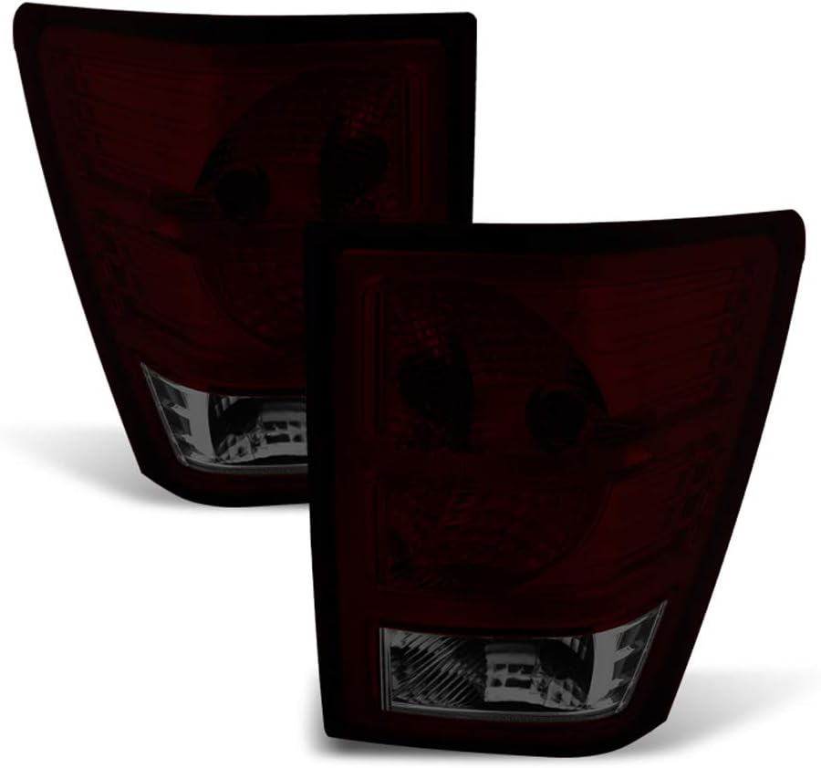 ACANII - For Blk Tinted 2007-2010 Jeep Grand Cherokee Tail Lights Brake Lamps Aftermarket Set