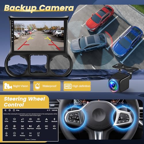 Radio para Jeep Wrangler 2015-2017 con pantalla táctil 10 pulgadas miniatura 7