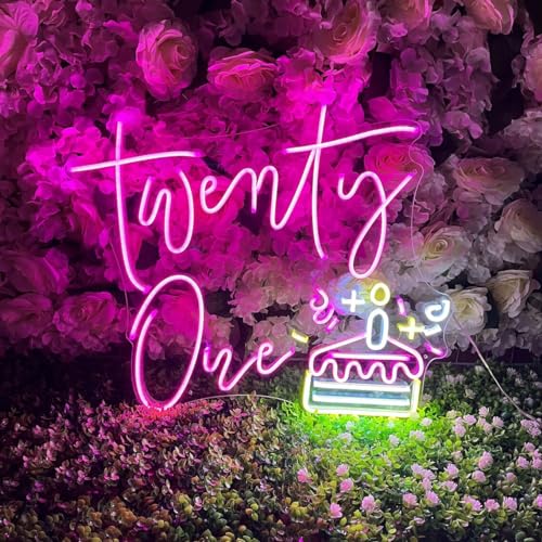 Image of Personalized Happy Birthday Neon Sign, Custom Birthday Neon Light and Birthday Letter Number 13th 15th 18th 21th etc. Birthday Signs for Home Wall Decor Anniversary Party Decor