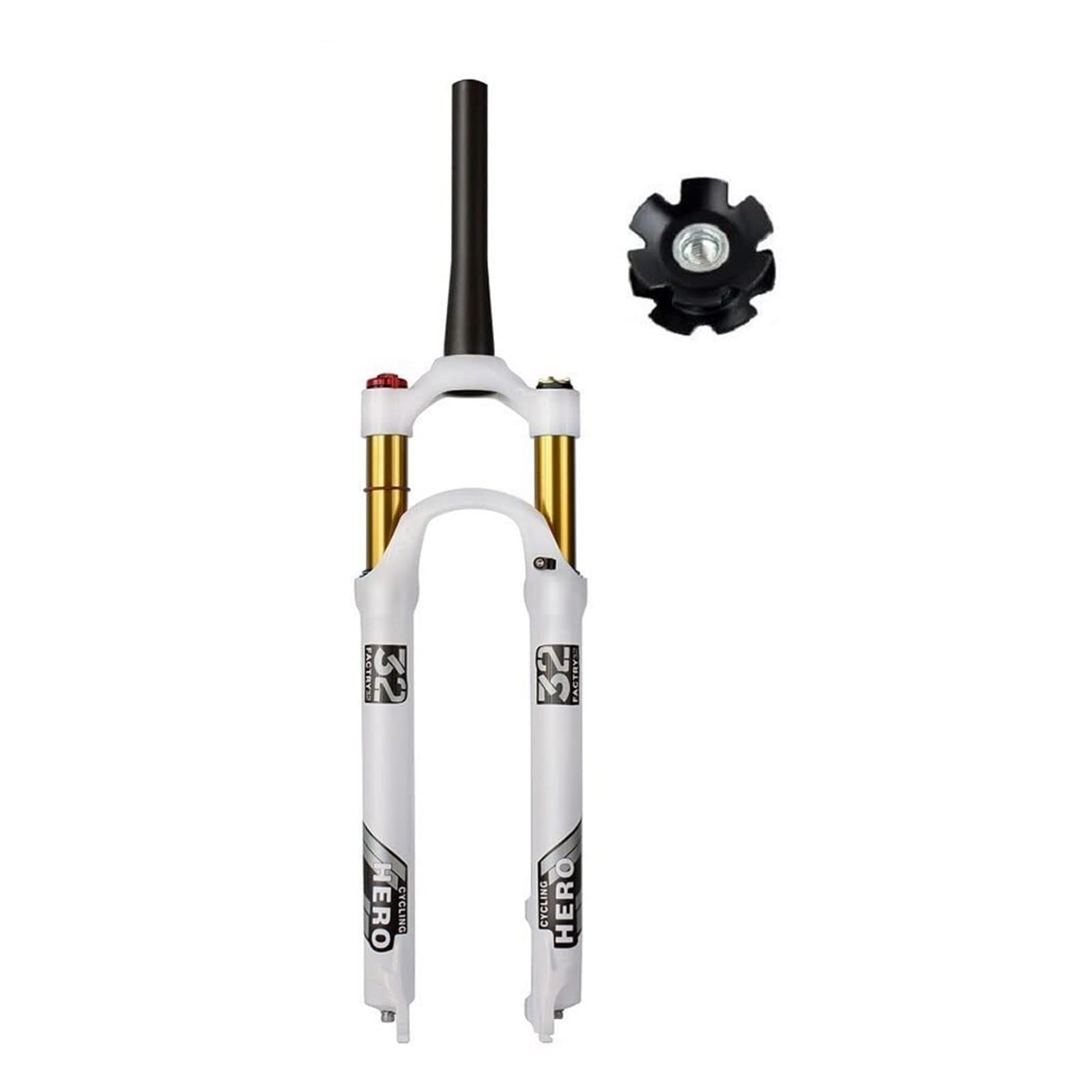 Rowery górskie widelec pneumatyczny 26 27,5 29 Zawieszenie podróż 120 mm 1 ~ 1/8'' proste rowery stożkowe przednie ręczne/zdalne blokady QR 9 mm