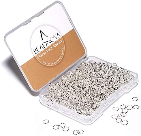 BEADNOVA 5mm Jump Rings for Jewelry Making Silver Open Jump Rings for Earrings and Keychains (300Pcs)