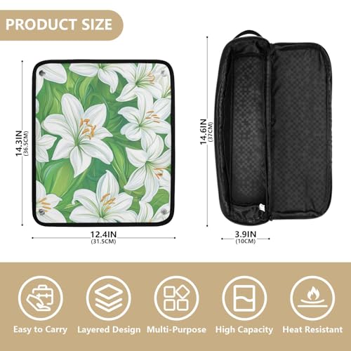 Bolsa organizadora y tapete para herramientas de cabello 2 en 1 para plancha y rulos miniatura 4