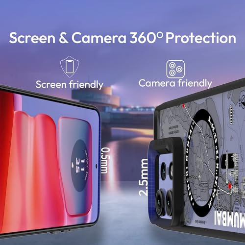 Image of KAPAVER GPS Edition Back Cover Case Compatible with MagSafe, Magnetic Case for Motorola Edge 50 Pro (Mumbai-Black) (Polycarbonate + TPU)