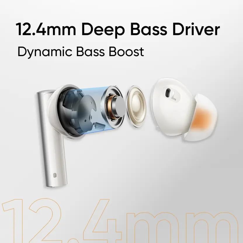Image of Lynacz Original Bluetooth Earbuds air 6 Loud & Clear Music & Calls, Compatible with Realme, Oppo, Vivo, Oneplus,TWS Earphone, Long Life Battery Wireless Earbuds with Charging Case, (Silver)