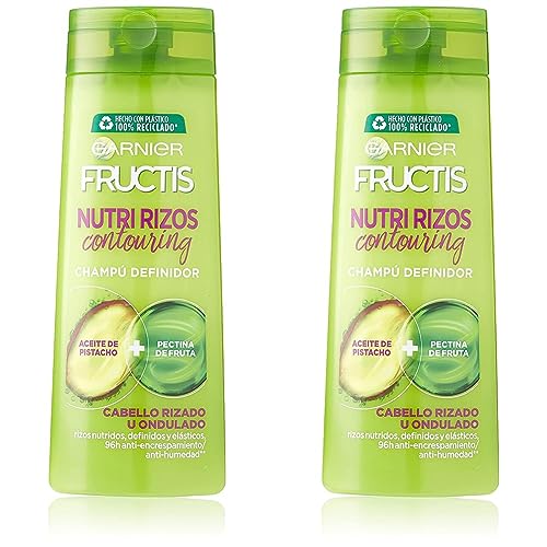 Garnier Fructis Nutri Rizos Contouring Champú Pelo Rizado u Ondulado - 360 ml (Paquete de 2)