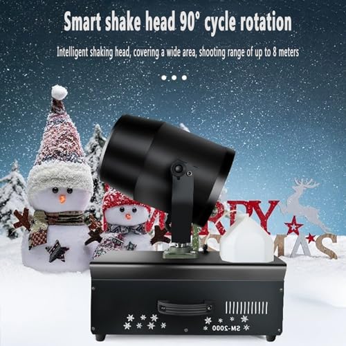 Máquina profesional de nieve TsoLay, máquina generadora de nieve para interiores y exteriores de 2000 W, con cabezal móvil de 90° y control remoto, alcance de rociado de 6 a 8 metros, para bodas, fiestas y eventos miniatura 3