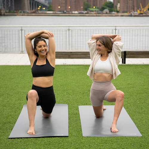 non-slip, well cushioned Yoga Mat, includes Mat Bag with shoulder strap and extra holding strap for easy carrying. Yoga Mat Bag, Yoga Mat Strap, Yoga Bag, Yoga Mat Holder, Yoga Mat Carrier, Yoga Mat Men/Women, Yoga Mat Bags for Women, 72x31.5 Inches (Grey) - Image 3