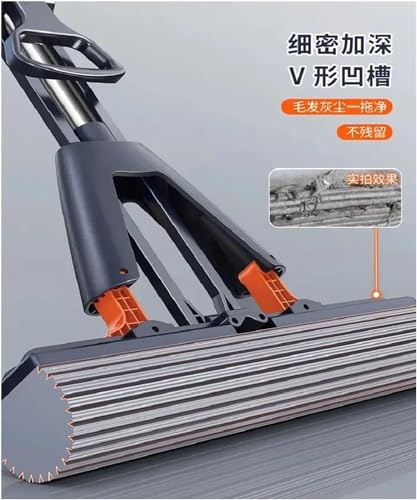 Image of Suicune Premium PVA Sponge Mop - Stainless Steel Butterfly for Efficient Floor Cleaning - Durable Stick Ideal for Floor, Bathroom, Window Cleaning