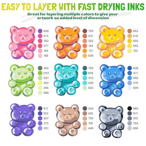 Image of LET'S RESIN PAINT Acrylic Paint Markers Brush Tip 72 Colors-Water Based