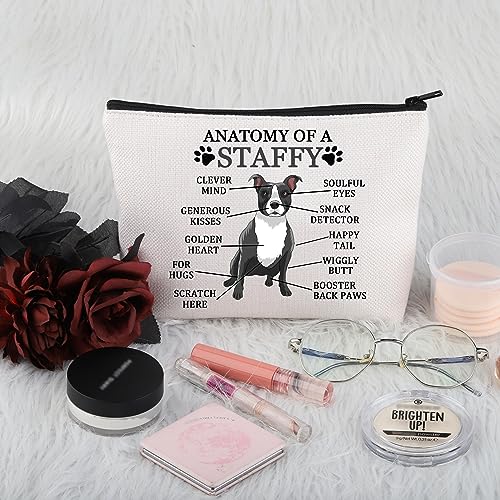 PYOUL Staffordshire Bull Terrier Lover Gift Anatomy of A Staffy Makeup Bag Staffy Owner Cosmetic Bag Staffie Mama Gift Dog Lover Dog Mom Merch (Anatomy of A Staffy B) - Image 3
