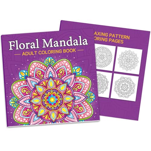 Sikweny Libro Da Colorare Per Adulti Mandala Da Colorare Adulti Libro Album Carta Premium Libri Album Fiore per Antistress Incluso 32 Mandala Favola Motivi Anti Ansia Relax Libri Antistress Regali