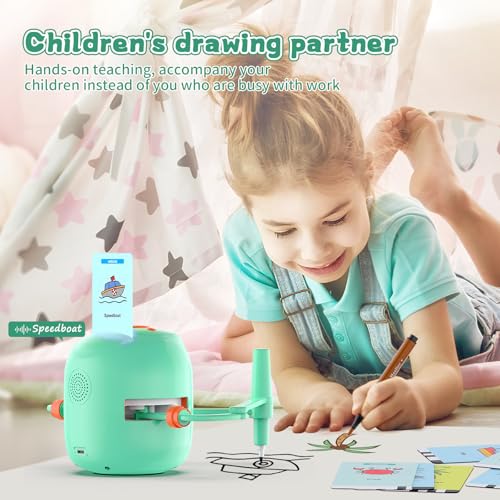 Interactive Educational Drawing Robot for Kids - Montessori Learning Toy with 100 Word Cards, Voice Interaction, Ages 5+ - Image 3