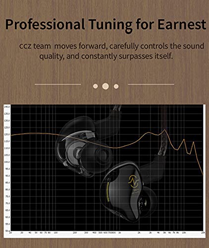 Image of Headphones in Ear Monitor Wired Earbud,1DD HiFi Bass Immersive Sound Earphones, for Drummer Musicians Singer Stage Earbuds Gym Workout Running Patented Eartips Headset, CCZ Coffee Bean (Black Mic)