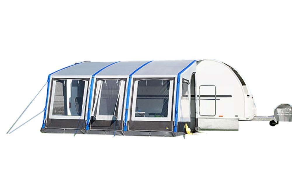 DWT aufblasbares Vorzelt Wohnwagen Space Air HQ, 6 Größen, 280 cm tief, leichtes Teilzelt m.Luftkammern inkl. Luftpumpe,Abspannmaterial