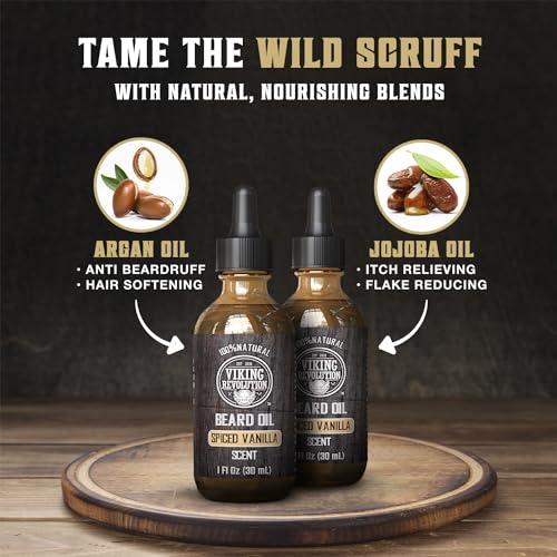 Image of Viking Revolution Beard Oil - Spiced Vanilla - 1 fl oz (2 Pack)