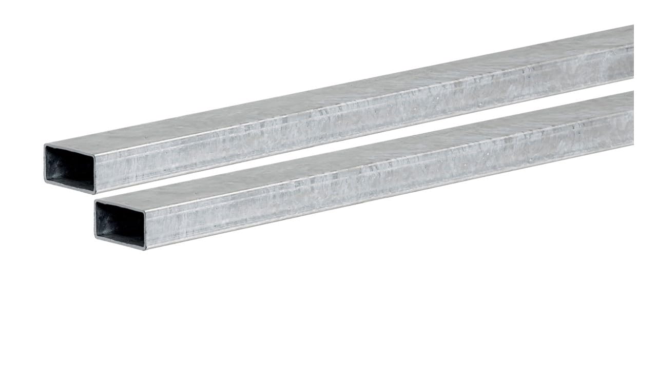 TUBO RECTANGULAR ACERO GALVANIZADO - Sección 100x50 mm - Longitud 2000 mm - Espesor 3 mm - 2 Unidades - Acero galvanizado en caliente