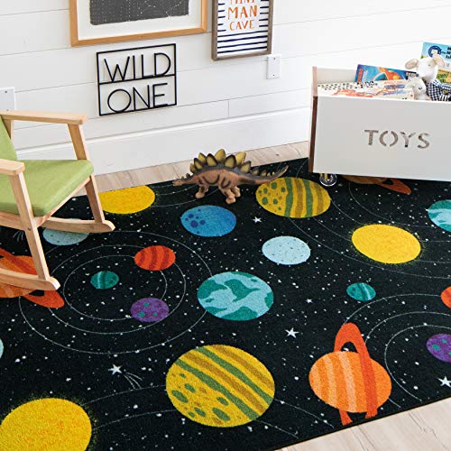 Image of Mohawk Home Educational Cosmos Black Novelty (5' X 8') Area Rug