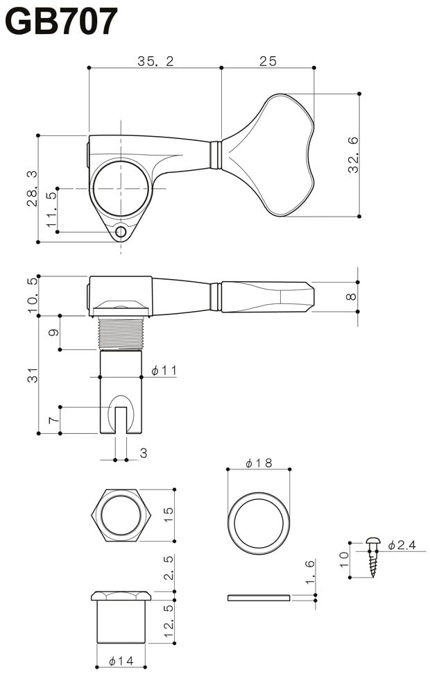 GOTOH JAPAN ５弦ベース　ペグ Amazon | GOTOH (ゴトー) 5弦ベース用ペグ GB11W-5/L4+R1 Chrome