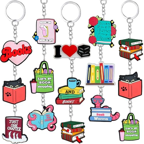 24PCS Love to Read Keychains Reading Book Themed Birthday Party Favors I Love Reading Gifts Book Lover Gifts Readers Book Club Gift Bookish Nerd Birthday Party Decorations Supplies for Book Lovers