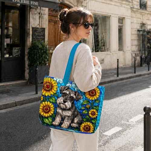 Bolso Tote acolchado con diseño de perros para mujer miniatura 4