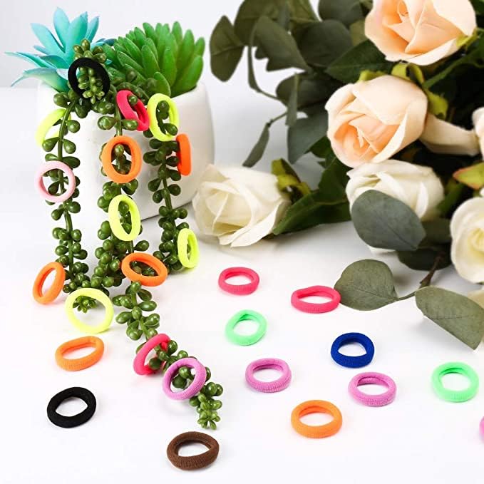 Image of GITGRNTH Soft Cotton Hair Ties for Women - No Damage Elastic Hair Bands - Durable Rubber Band for Women - Ideal Ponytail Holders - Comfortable Hair Accessories - Gentle on All Hair Types - Perfect for Thick and Thin Hair - Scrunches for Women - Kids Hair Rubber Band