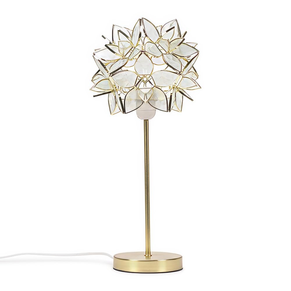 ValueLights Charlie Table Lamp - Gold - Flower Shade