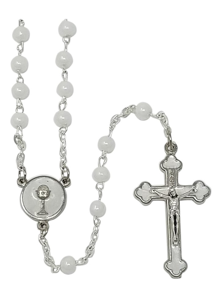 Deluxe Communion Rosary - White