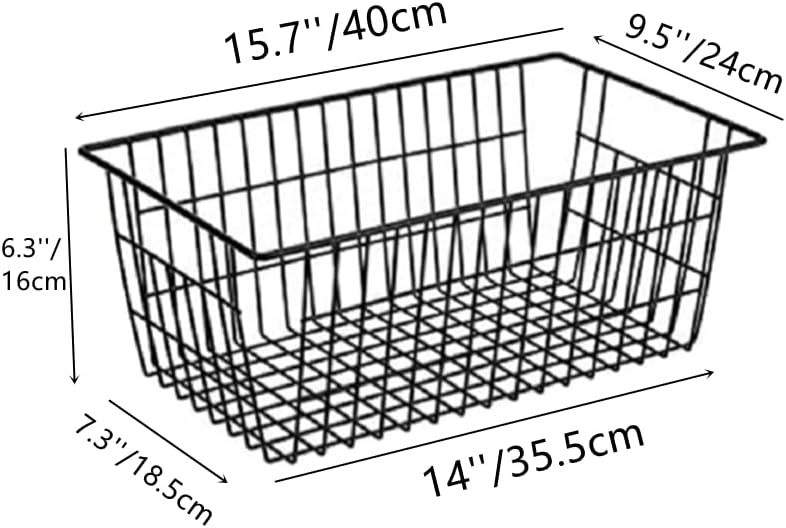 Miniatura 5 de Slideep Organizador de alambre grande de granja, cesta de almacenamiento de alimentos para armarios de cocina, oficina, baño, despensa, organización
