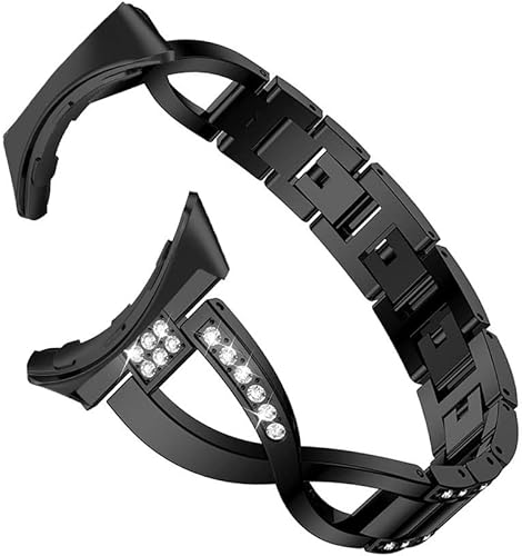 Miniatura 8 de Sankel Compatible con correas de reloj Google Pixel para mujer sin huecos cadena de repuesto de metal pulsera de diamantes de imitación correa de