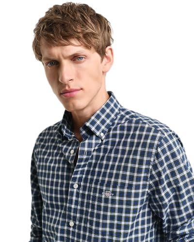 Image of GANT Poplin Tartan Shirt Blue
