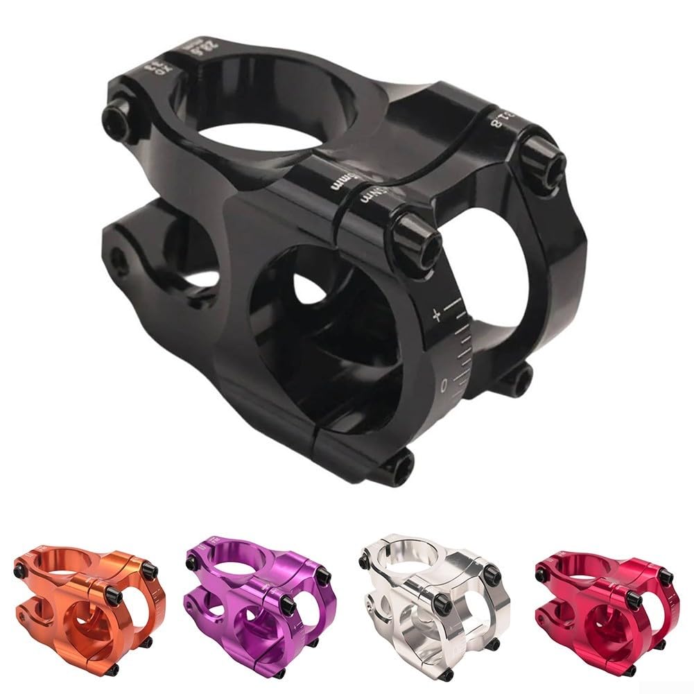 Honseadek, Attacco per manubrio per mountain bike, 31,8x35 mm in lega di alluminio ultraleggero lavorato CNC, per ciclismo in discesa, disponibile in più colori (nero)