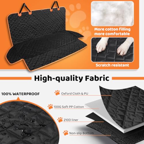 KYG Dog Car Seat Cover, Waterproof and Non-Slip Back Seat Protector for Pets and Kids, Universal Size 132 x 58 x 46 cm - Image 4