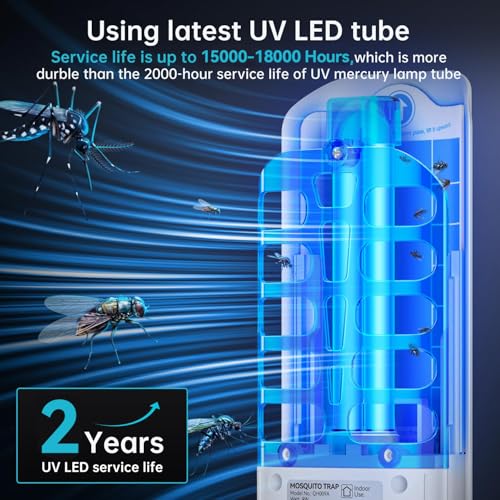 Image of Flying Insect Trap Plug in Mosquito Bug Zapper Indoor Gnat Moth Catcher with 9W Night UV Light, 10 Sticky Glue Board Refills for Home Office White