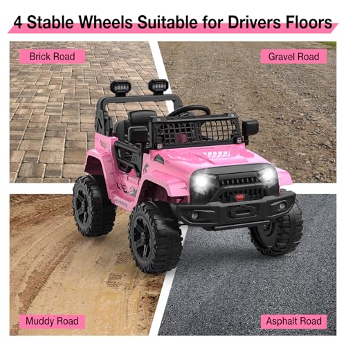 GarveeLife 12V Kids Electric Ride On Truck Car w/Parent Remote Control, Spring Suspension, LED Lights & AUX Port | Outdoor Ride Toy for Boys Girls by GarveeLife - Image 3