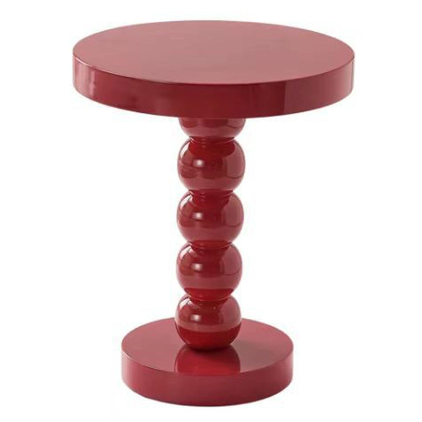 SXZenSpace Sofa Side Table, Mid-Century Cute Balls Coffee Wood Nightstand, Solid Support, for Living Room, Bedroom(Red,40cm/16in)