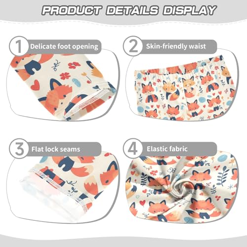 Cute Fox Pattern Foxy Endless Kids Baby Girls Basic Leggings Comfortable Full Length Pants Sports3