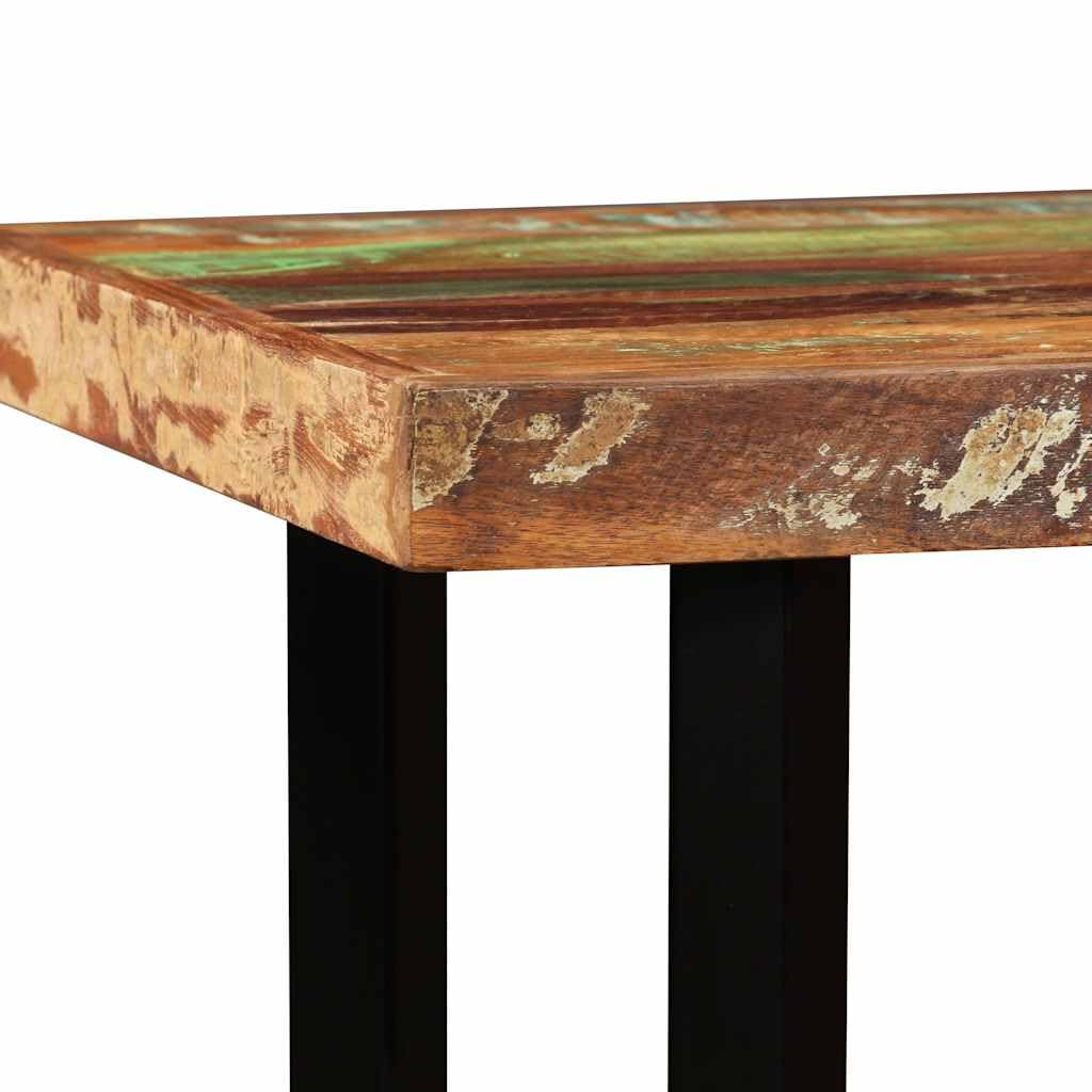 Juego de 5 barras de madera maciza con patas de acero, mesa alta de 120 x 60 x 107 cm, 4 taburetes de 30 x 76 cm, para muebles de comedor, terraza, balcón, muebles estables de aspecto