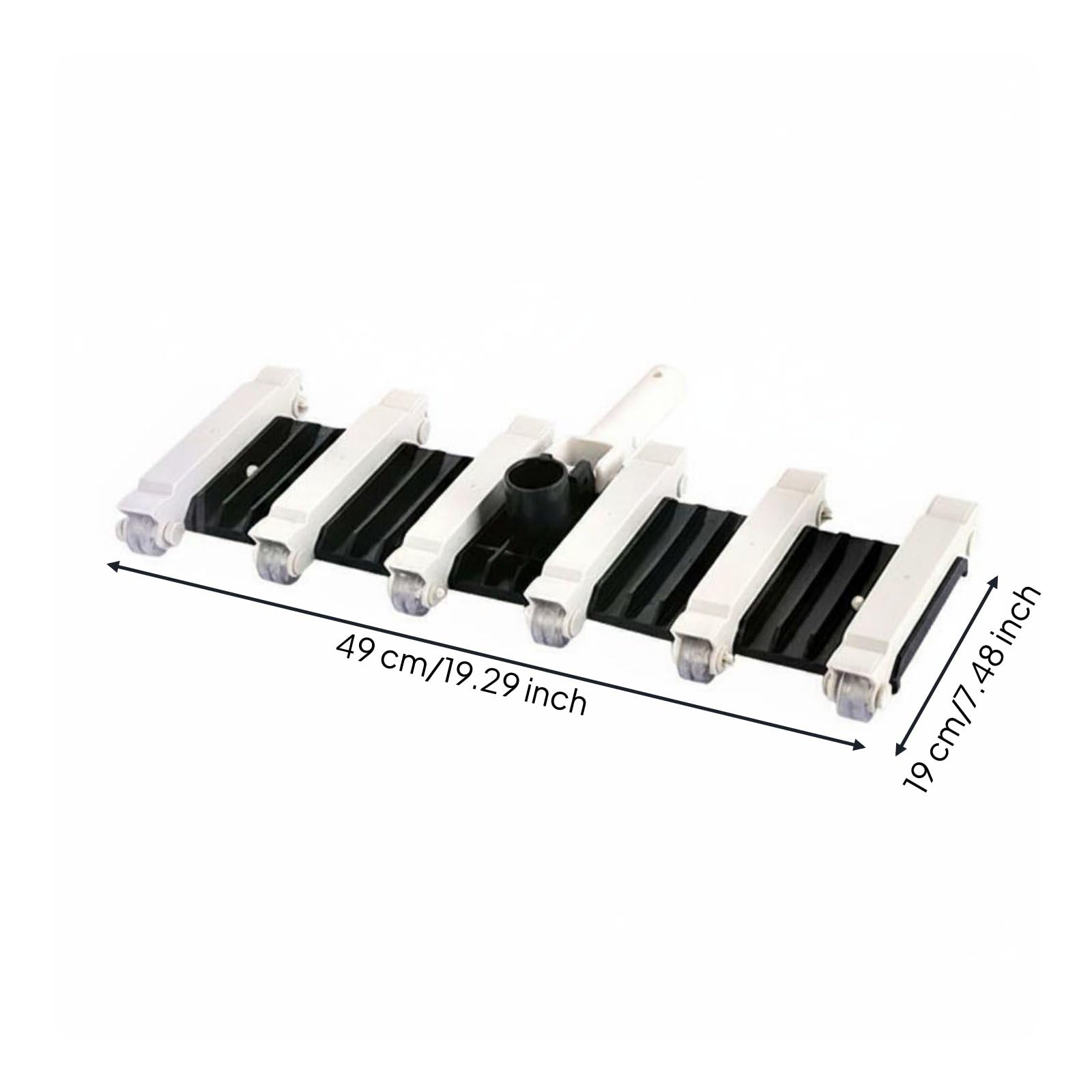 Cepillo Limpiador de Piscinas Aspirador Manual de Suciedad Cerdas Gruesas para Piso y Pared Acceso Flexible Adecuado, Array, Blanco Y Negro, Cabezal De Cepillo De Piscina De 19 Pulgadas