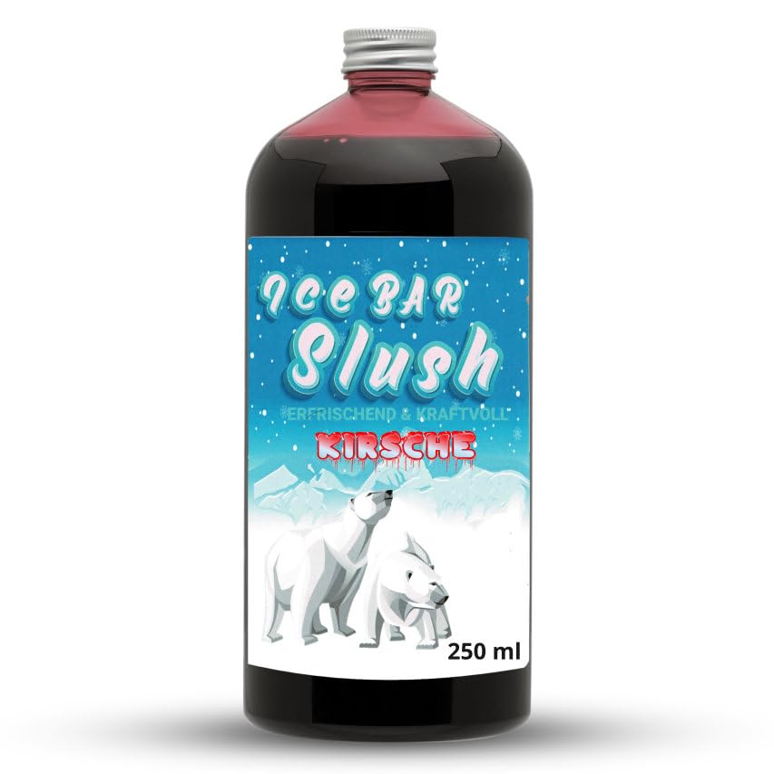 ICE Bär Sirup AZO und Glycerin Frei | 250 ml Flasche | Konzentrat für Slushy Getränke Maker Eis Slushmaschinen Eismaschinen 1:5 bis 1:20 (250 ml Kirsche)