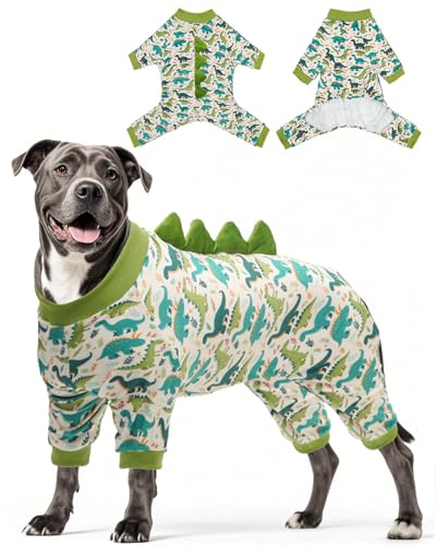 CuteBone Dinosaur Costume Dog Pajamas, Stretchy Spandex Crystal Velvet Sleepwear Coat for Small...