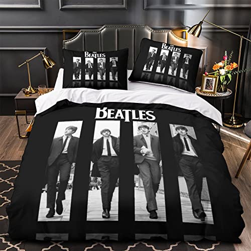The Beatles 3D Rock ‘n’ Roll Effet Imprimé Ensemble De Housse De Couette avec Taies d’oreiller,Microfibre Groupe de Rock… - Les Beatles, Paul McCartney, John Lennon, RIngo Starr, George Harrison The Beatles 3D Rock 'n' Roll Effet Imprimé Ensemble De Housse De Couette avec Taies d'oreiller,Microfibre Groupe de Rock… – Image 4