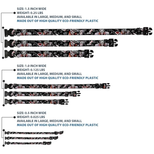Collar Joker Buckle Down ajustable de clip plástico negro y gris 4