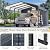 EROMMY 12x25 FT Metal Carport with Side Storage, Heavy Duty Enclosed Carport with Lockable Storage Room, Galvanized Steel Vehicle Shelter for Car, Truck & Tools