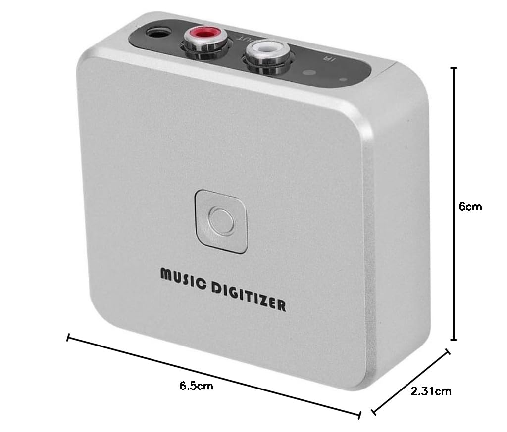 Emoshayoga Digitalizzatore Musicale, registratore di acquisizione Audio 128Kbps Digitalizzatore Musicale CD Recorder con canali RCA Sinistro e Destro Digitalizzatore MP3