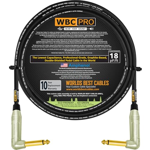 Câble patch WBC-PRO 3m 22 AWG double blindage graphite et fiches TS coudées Amphenol