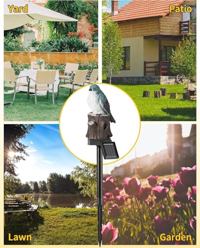 Image of AERYS Bird Garden Solar Lights Outdoor Cute Bird LED Decorative Waterproof Garden Stake Lights, Lawn Lamp Light for Garden, Balcony, Patio, Yard Landscape Lighting