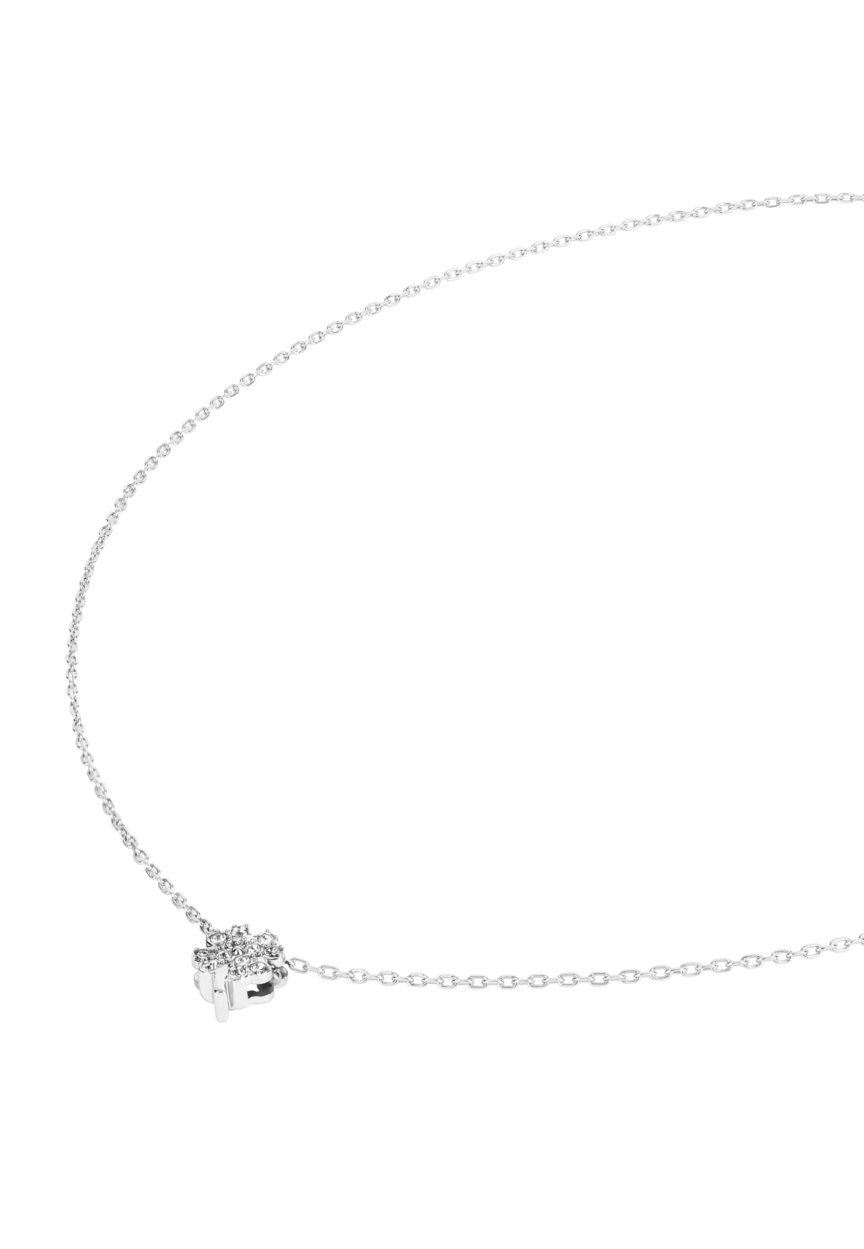 Breil, Collezione Amulet, Collana Donna in Acciaio Lucido IP Gold, Impreziosito da Ciondolo Quadrifoglio con Pavé di Cristalli, Chiusura Regolabile, Lunghezza fino a 45 cm, Idea Regalo Donna