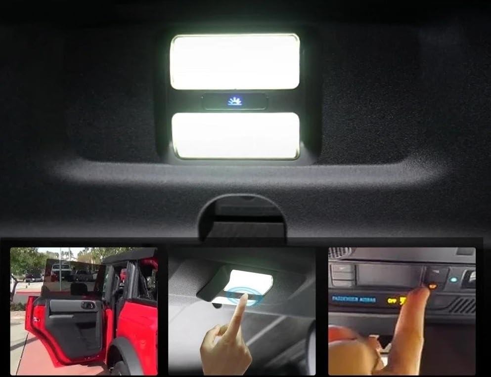 Lámpara de techo Ford Bronco luz blanca de lectura para modelo 4 puertas 2021 a 2023 4