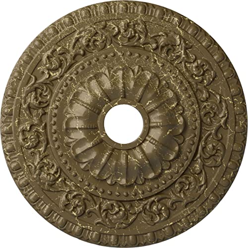 Ekena Millwork CM23VAMMC Vaduz Ceiling Medallion, 23-1/2" x 3-1/2" x 2-1/8", Mississippi Mud Crackle